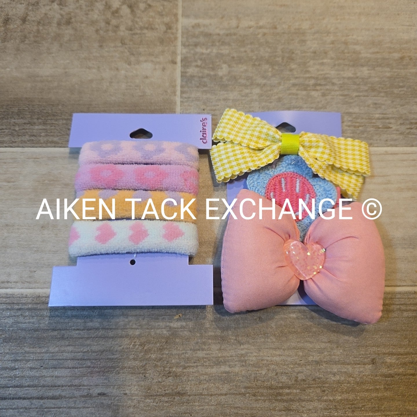 Claire's Hair Bundle - 1 Pack of Hair Ties, 3 Hair Clips