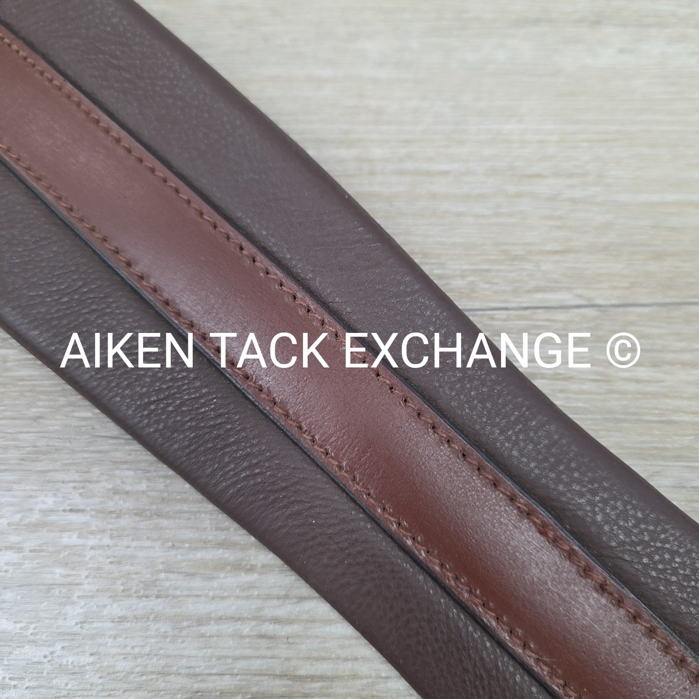 Leather Girth with Single End Elastic, Brown, 38"