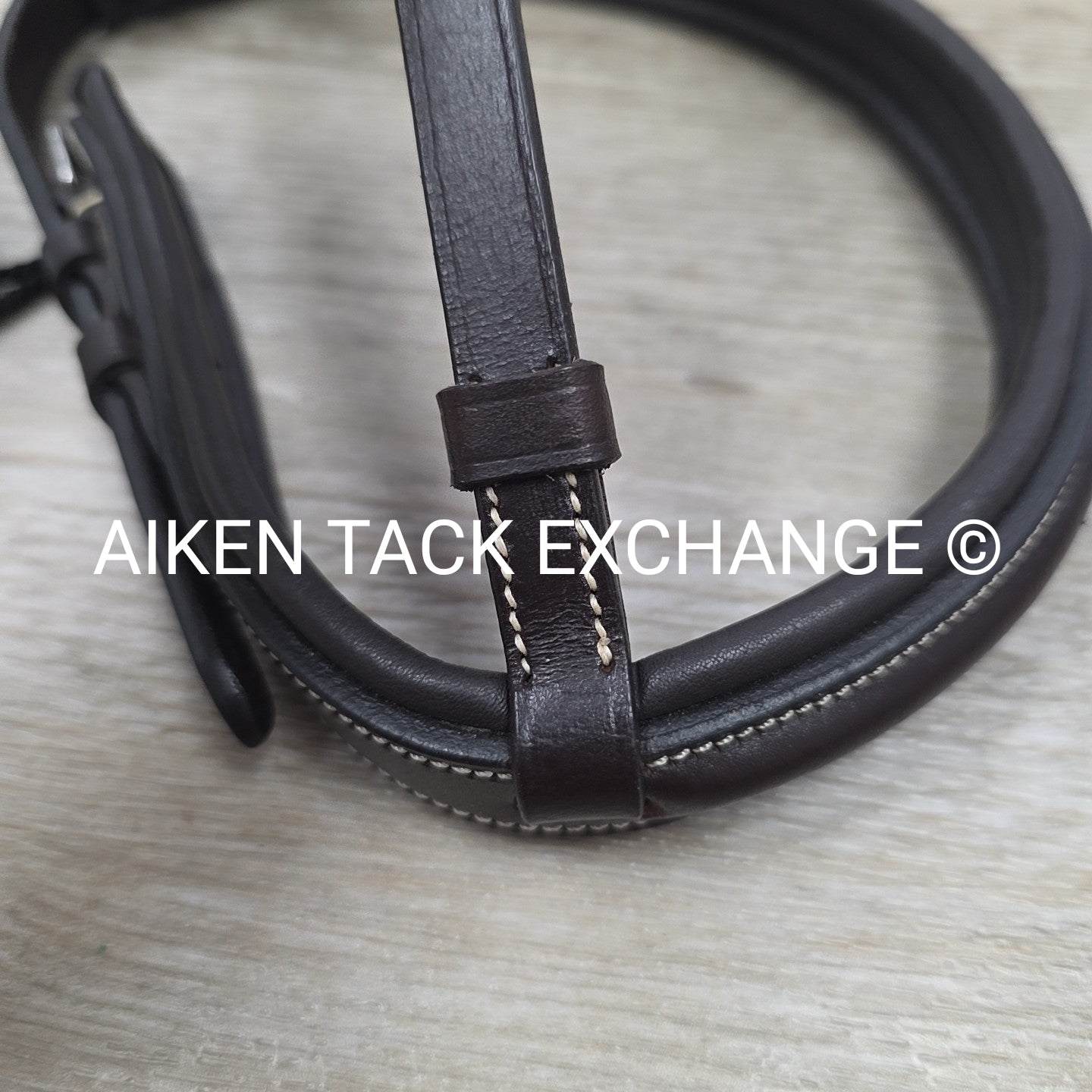 Shires Avignon Fancy Stitch Noseband for Monocrown Bridle, Brown, Size Cob