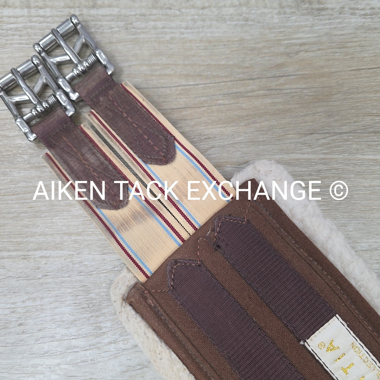 Lettia Coolmax Fleece Girth with Spring Buckles, Brown, 54"