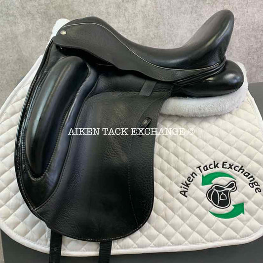 2014 Custom Saddlery Wolfgang Omni Monoflap Dressage Saddle, 17" Seat, Adjustable Tree, Wool Flocked Panels