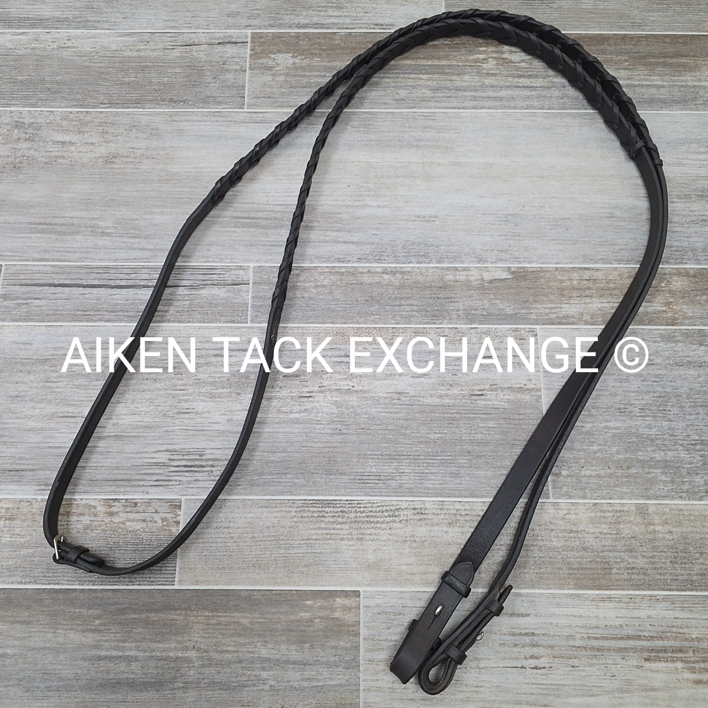 Bobby's English Tack Flat Laced Reins, Brown, 62"