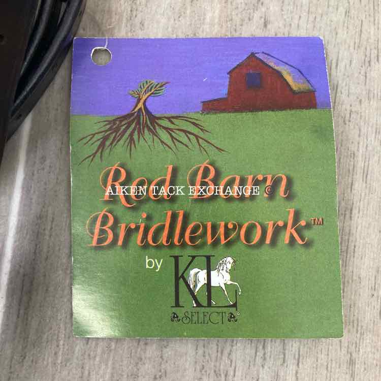 KL Select Red Barn Arena Ergonomic Bridle with Flash Crank Noseband, Black, Size Full, Comes with Matching Reins, Brand New