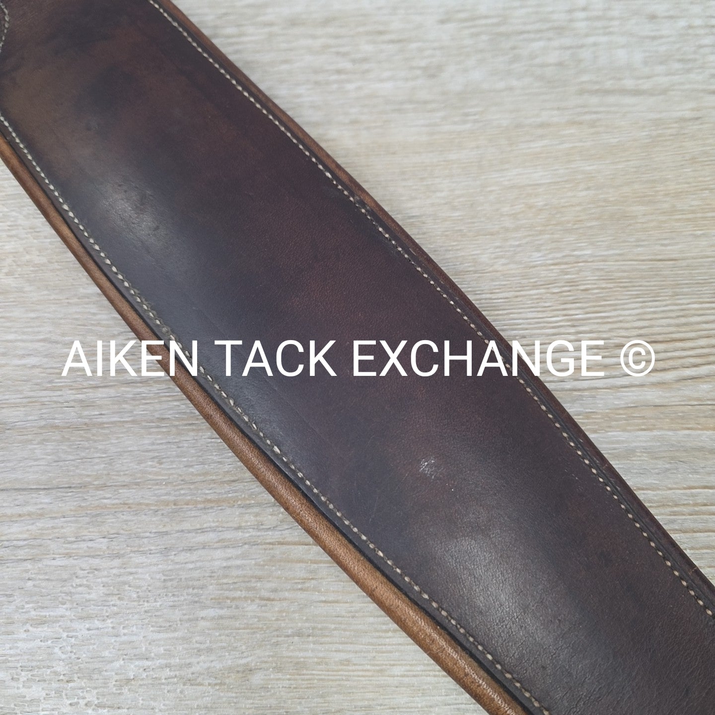 Mortack Leather Girth with Single End Elastic, Brown, 48"