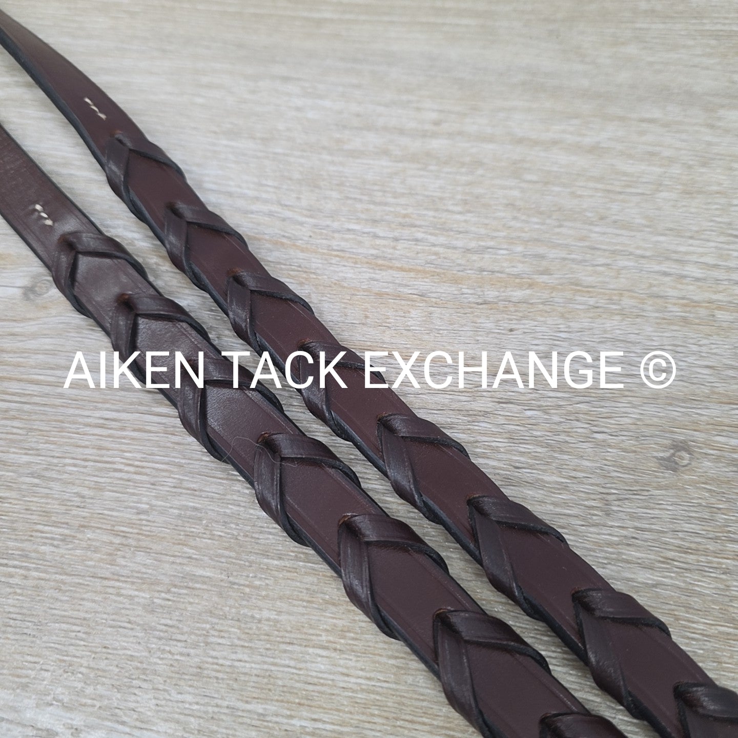 KL Select Red Barn Round Raised Fancy Stitch Laced Reins, Brown, Size Full