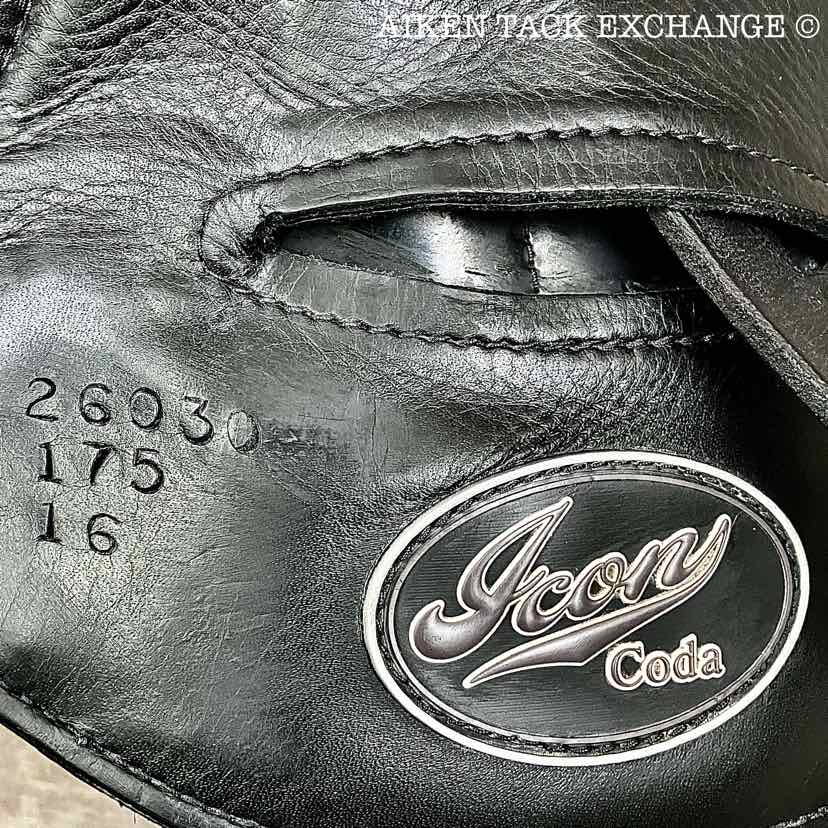 **SOLD** 2020 Custom Saddlery Icon Coda W Monoflap Dressage Saddle, 17.5" Seat, Adjustable Tree, Wool Flocked Panels