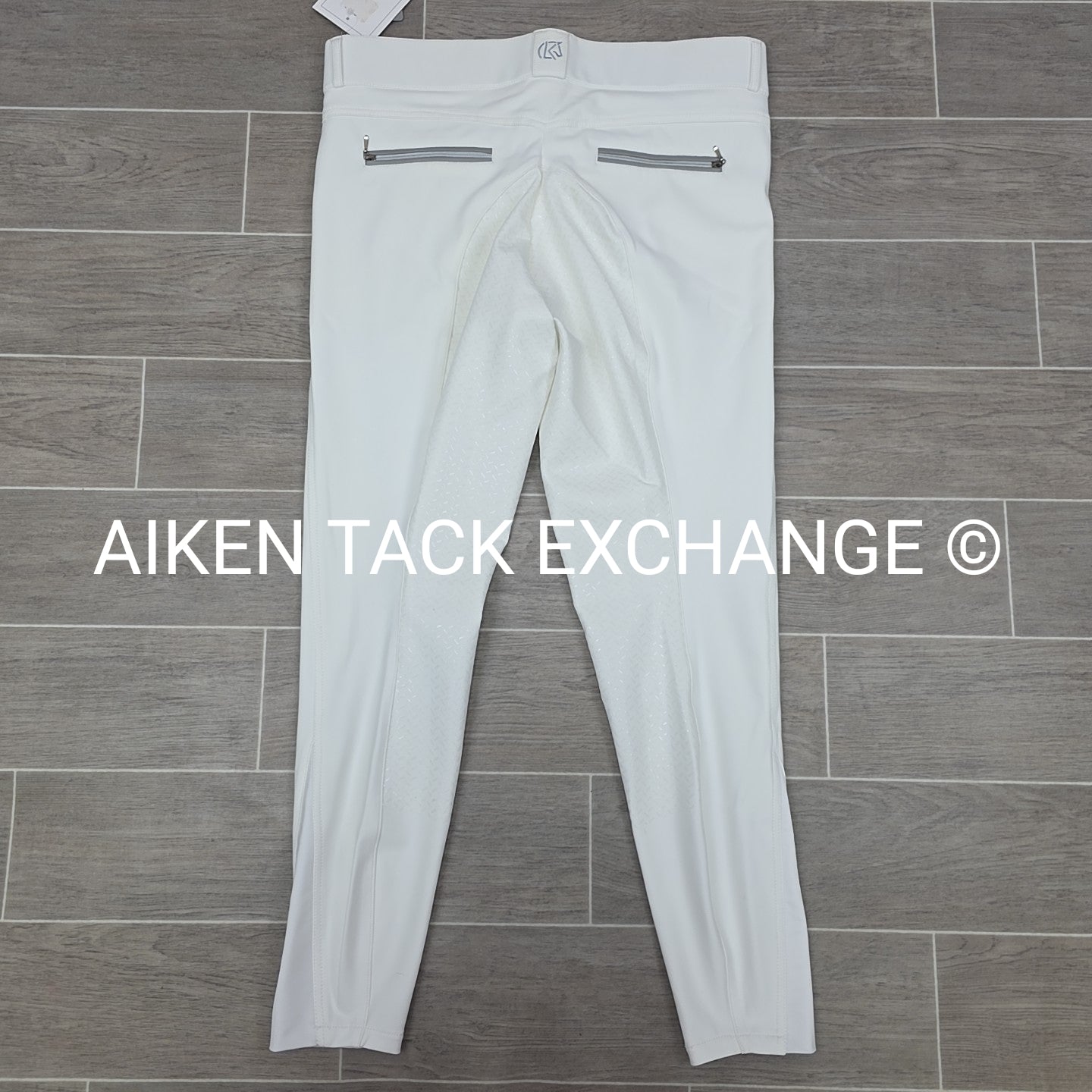 KL Select Gabrielle Full Seat Breeches, White/Grey, Women's Size 32R