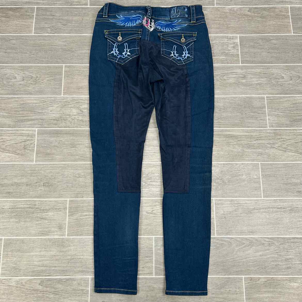 2KGrey Denim Full Seat Breeches, Size 30