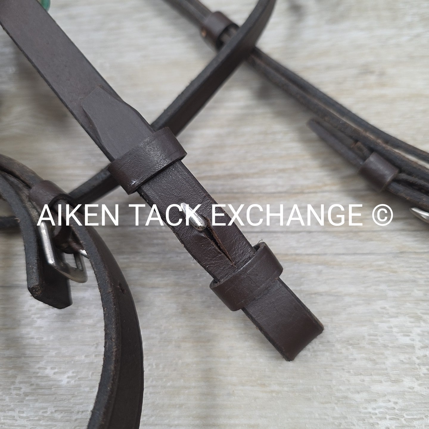 Plain Raised Weymouth Double Bridle with Curb Rein, Brown, Size Full