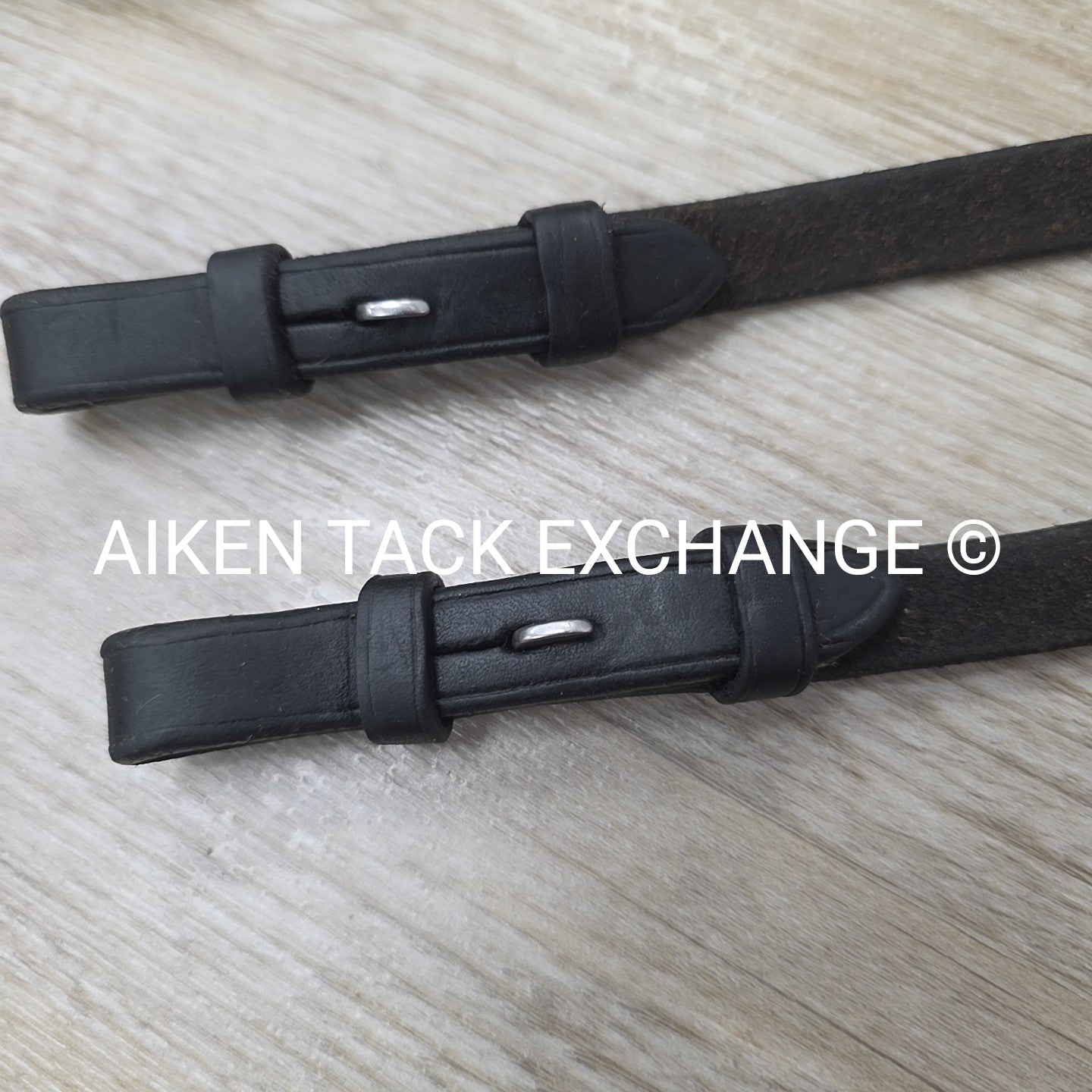 Leather Reins with Hand Stops, Black, 60"
