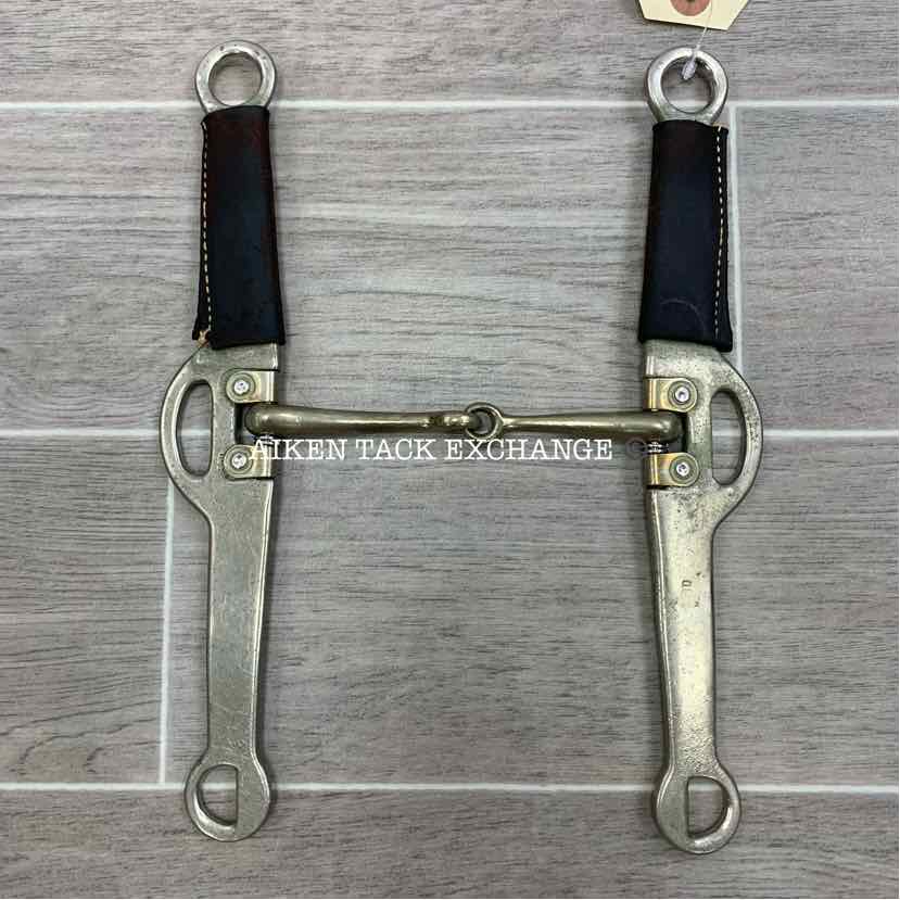 Single Jointed Leather Covered Cheek Long Shank Elevator Bit 5"