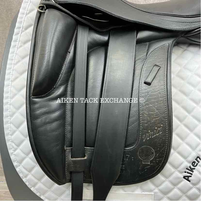 2021 Black Country Vinici Monoflap Dressage Saddle, 17" Seat, Wide Tree, Wool Flocked Panels