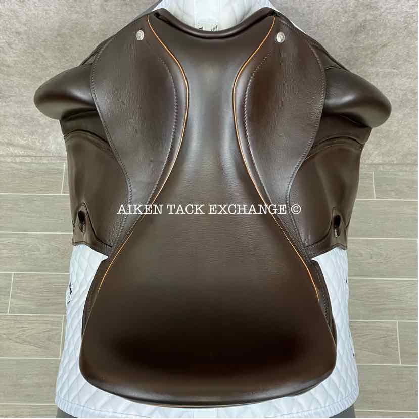 2016 Custom Saddlery Santa Cruz R Monoflap Dressage Saddle, 17.5" Seat, Adjustable Tree, Wool Flocked Panels