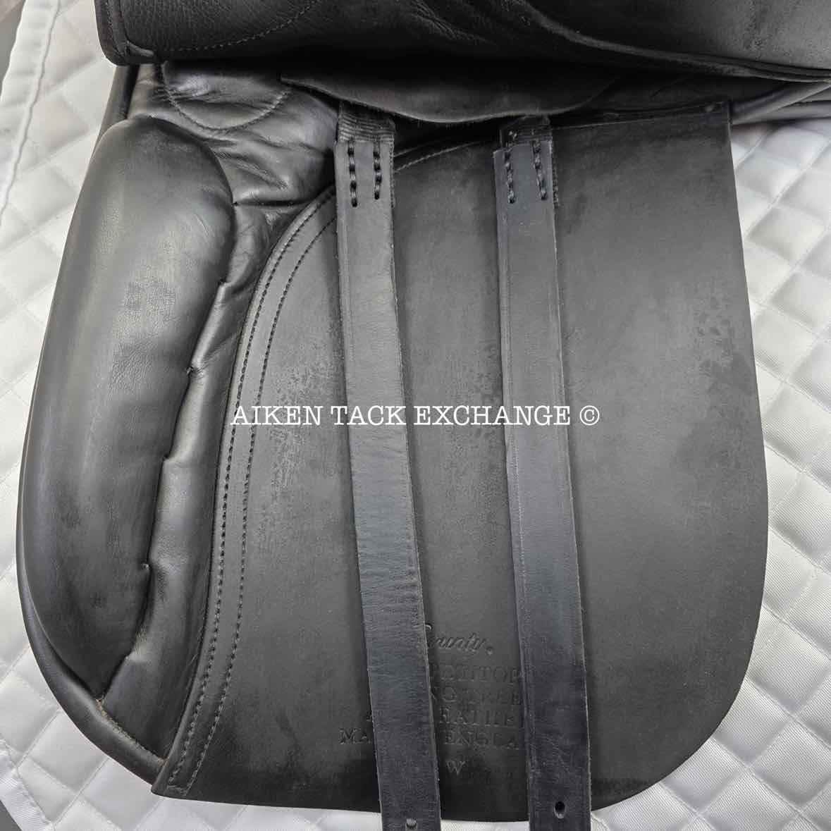 1997 County Competitor Dressage Saddle, 17" Seat, Wide Tree, Wool Flocked Panels