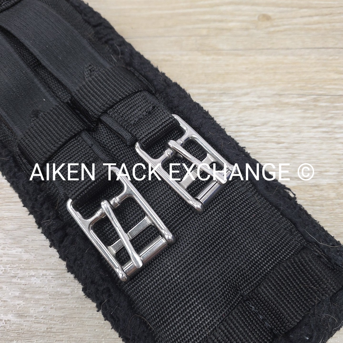 Fleece Dressage Girth with Double Elastic, Black, 30"