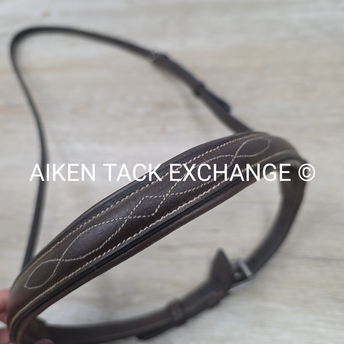 Padded Fancy Stitch Noseband, Brown, Size Full
