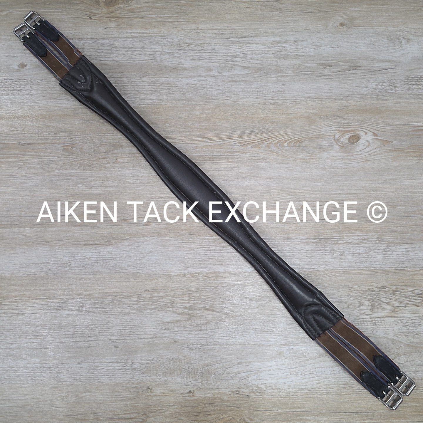 Stubben Leather Girth with Double End Elastic, Brown, 47" (120 cm)