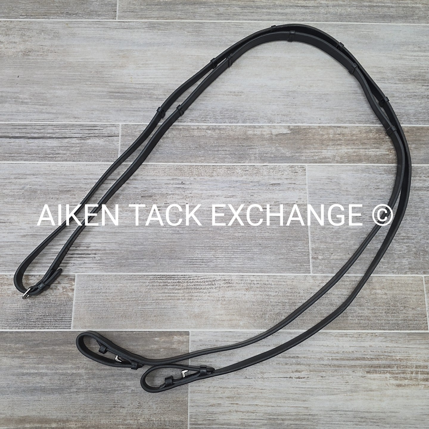 Passier Leather Reins with Hand Stops, Black, 56"
