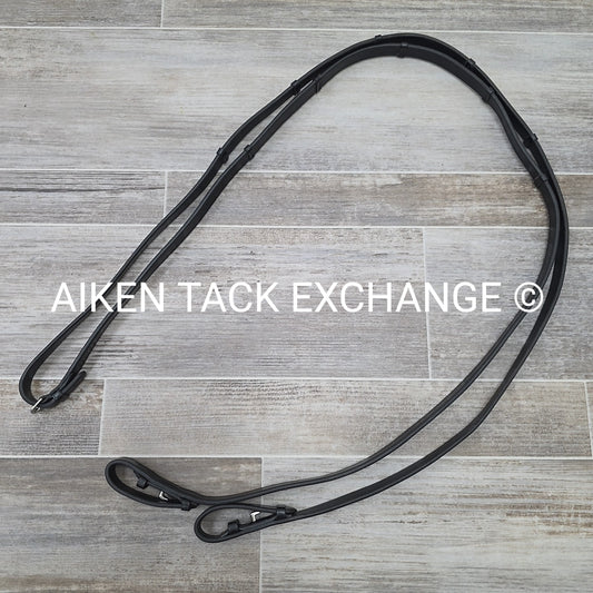 Passier Leather Reins with Hand Stops, Black, 56"