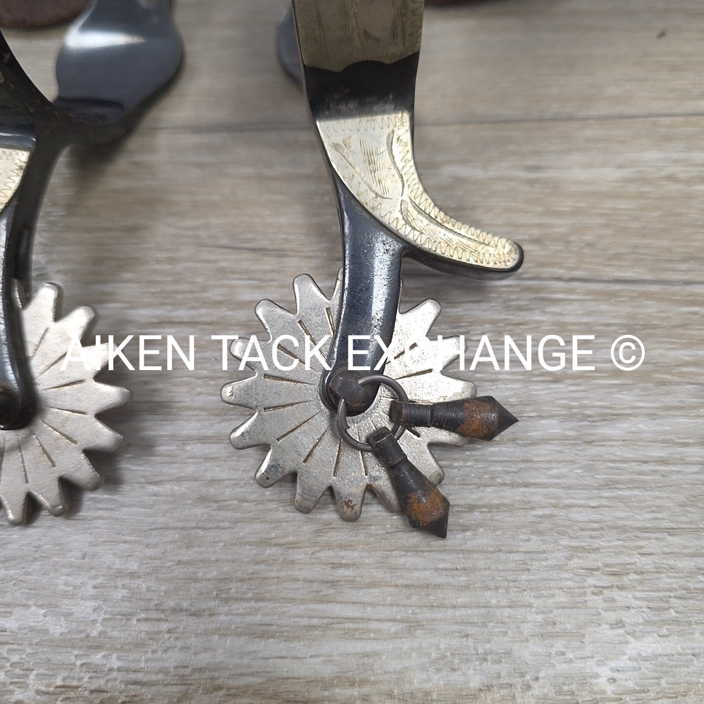 Kelly Silver Star Western Spurs with Rowels & Leather Spur Straps