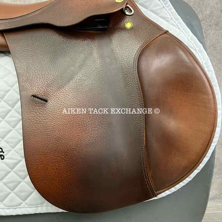 2001 Prestige Hippos Red Fox Close Contact Jump Saddle, 18" Seat, 33 Tree - Medium (Adjustable), Wool Flocked Panels