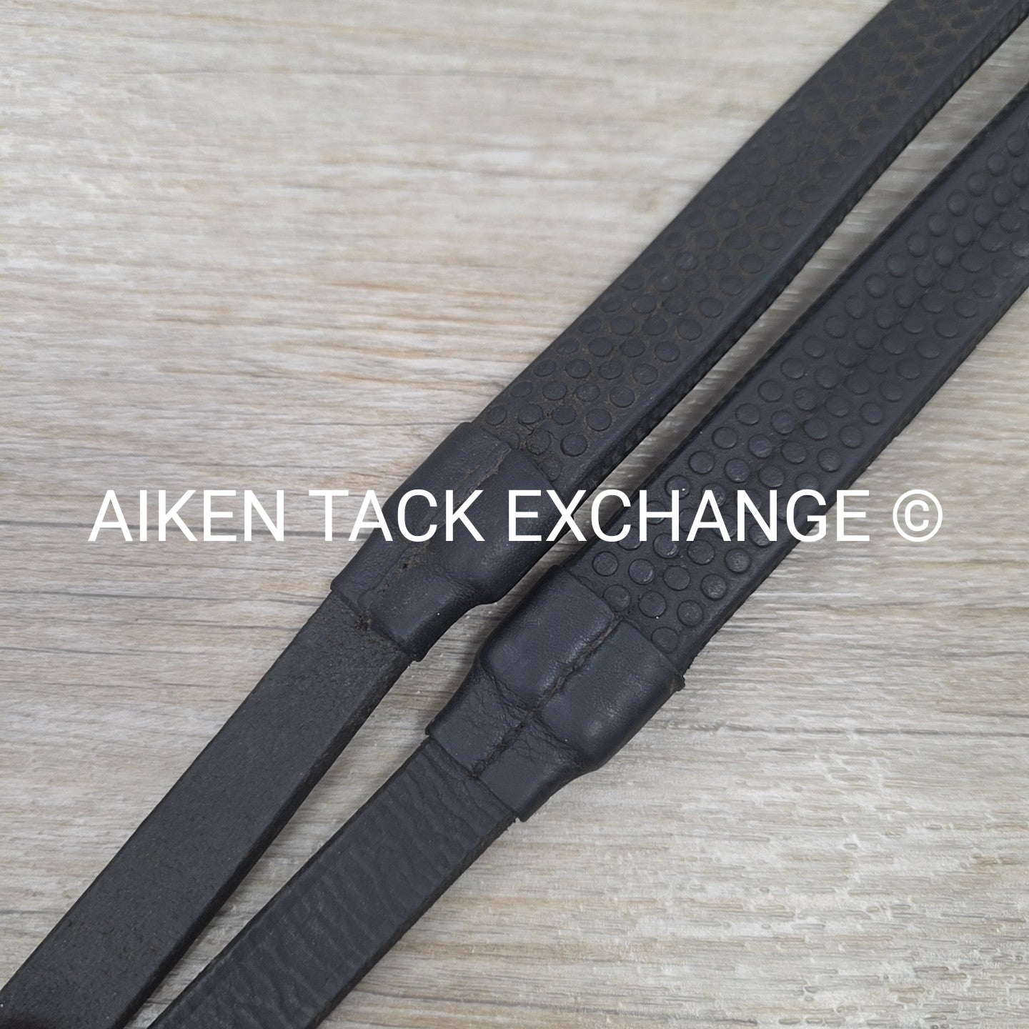 Artemis Rubber Reins, Black, Size Full