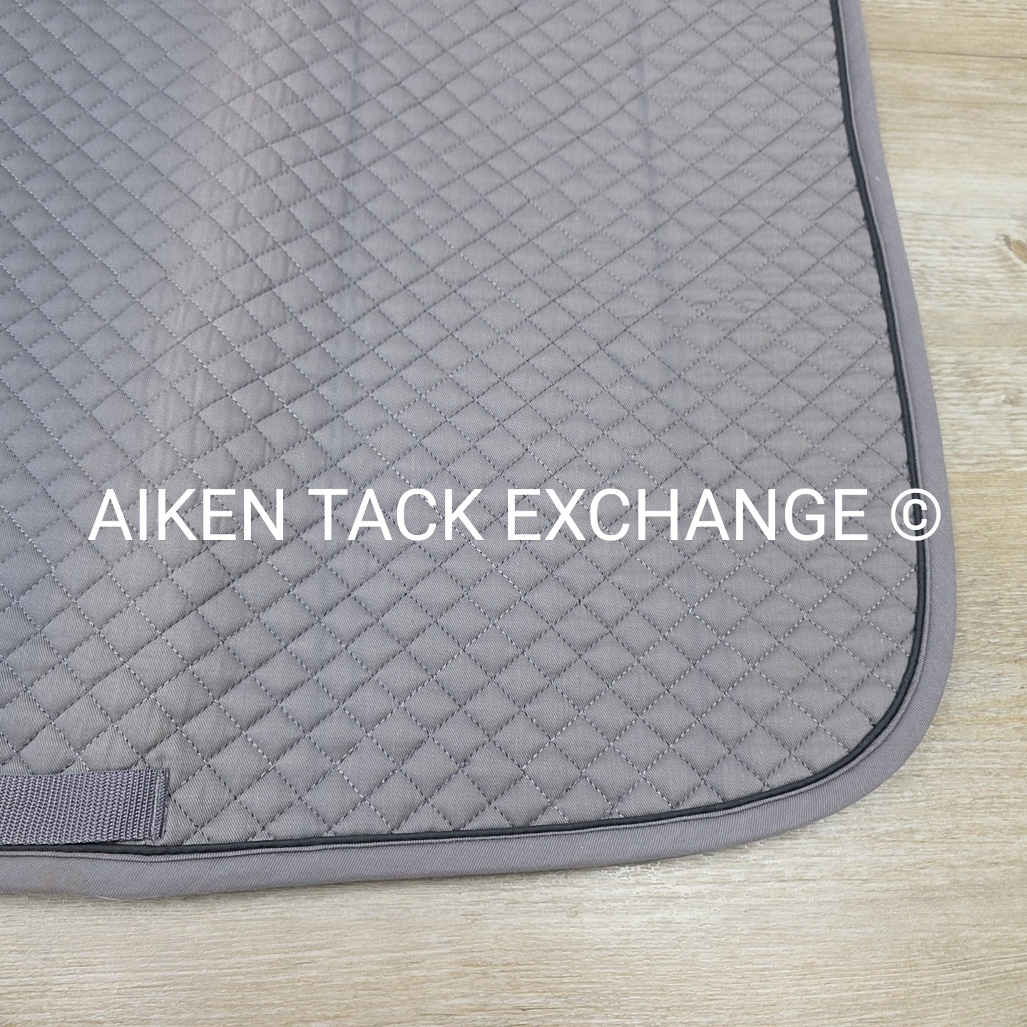 Dover Saddlery Dressage Saddle Pad, Grey with Black Piping