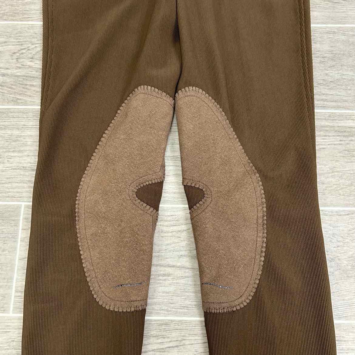 TuffRider Ribbed Knee Patch Breeches, Chocolate, Women's 26 L