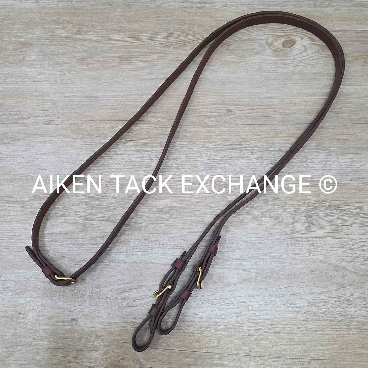 Circle Y Browband Headstall with Matching Reins, Brown, Size Full