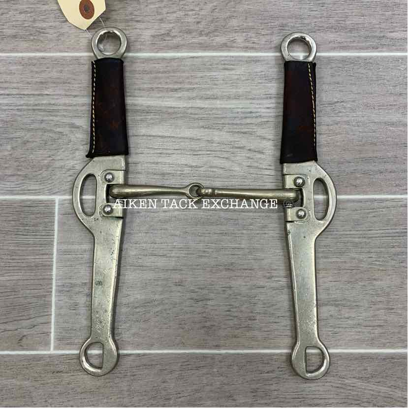 Single Jointed Leather Covered Cheek Long Shank Elevator Bit 5"