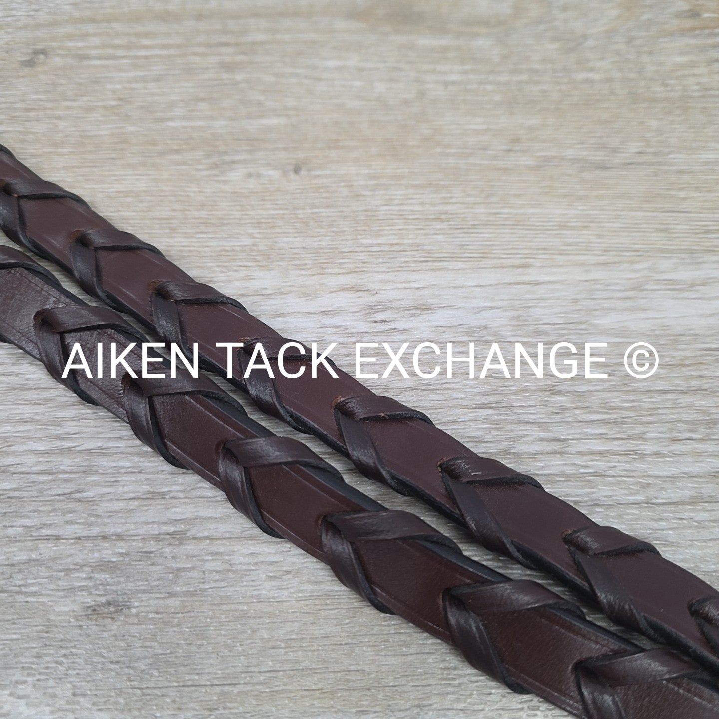 KL Select Red Barn Round Raised Fancy Stitch Laced Reins, Brown, Size Full