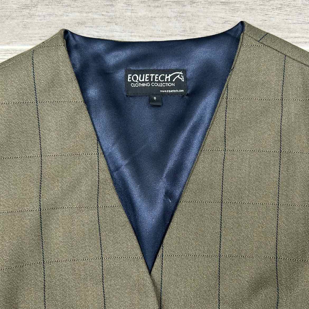 Equetech Bellingham Tweed Waistcoat Vest, Size 8