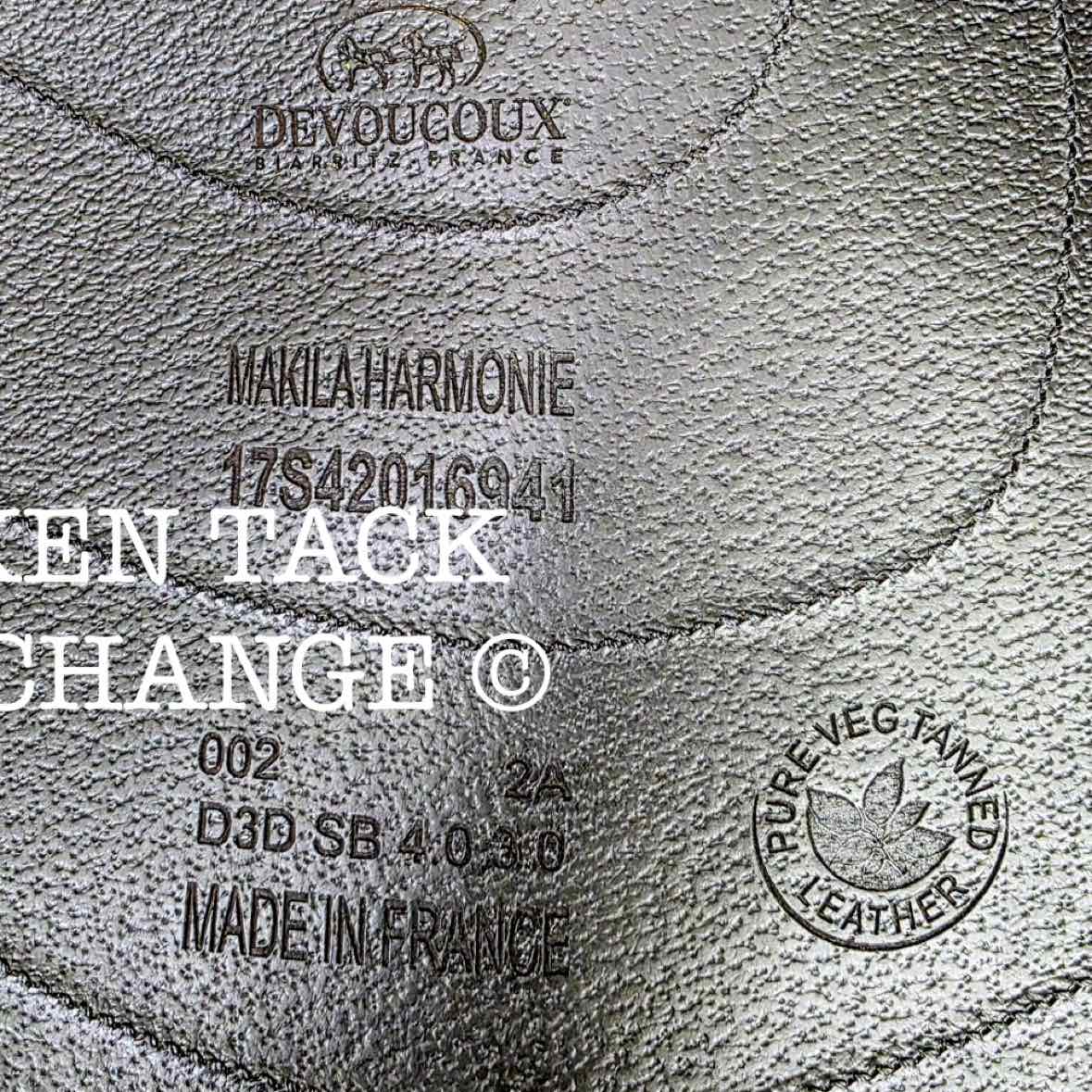 2017 Devoucoux Makila Harmonie Dressage Saddle, 17.5" Seat, Medium Tree, D3D Panels, Full Buffalo Leather