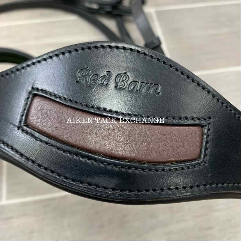 KL Select Red Barn Arena Ergonomic Flash Dressage Bridle, Black, Oversize