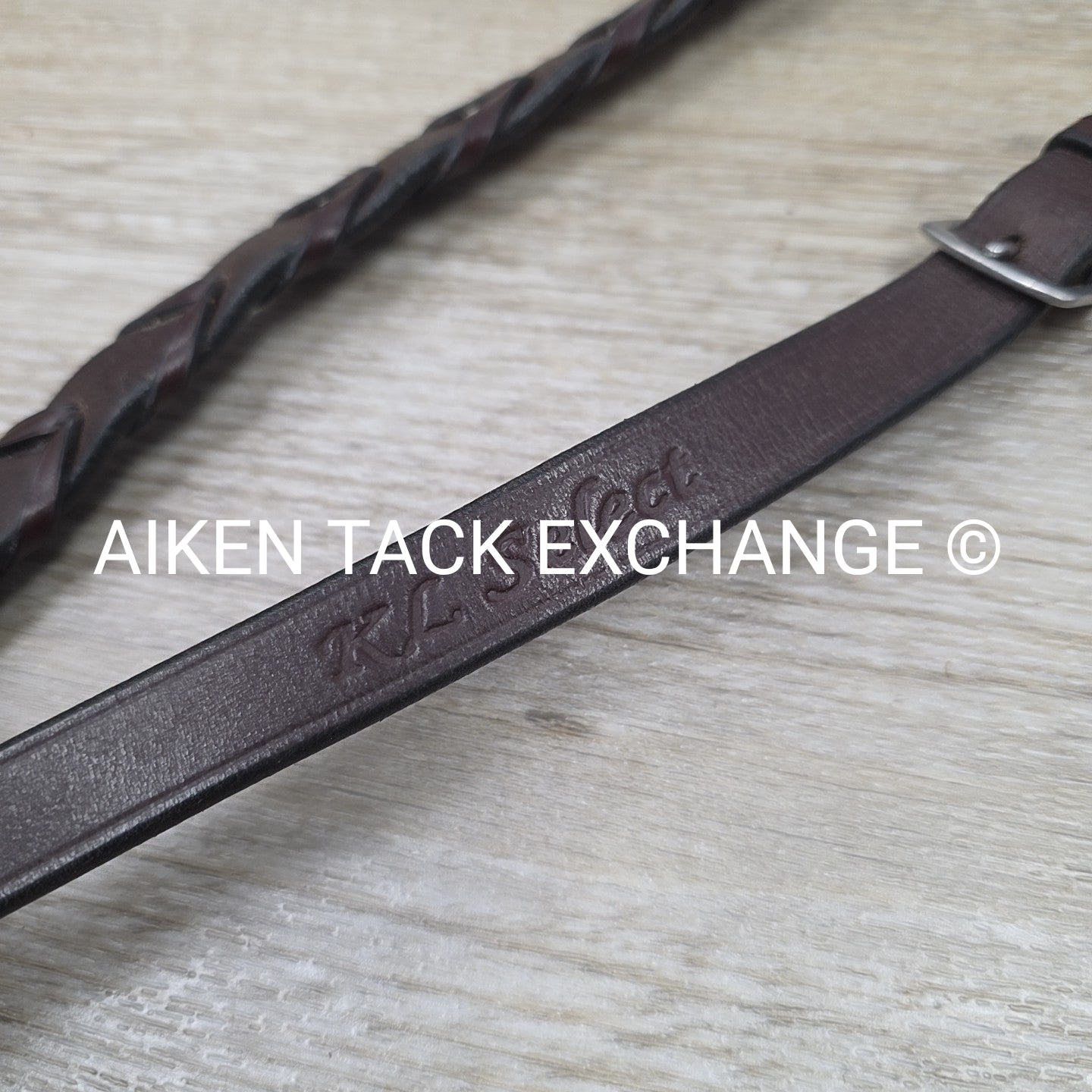 KL Select Flat Laced Reins, Brown, 58"