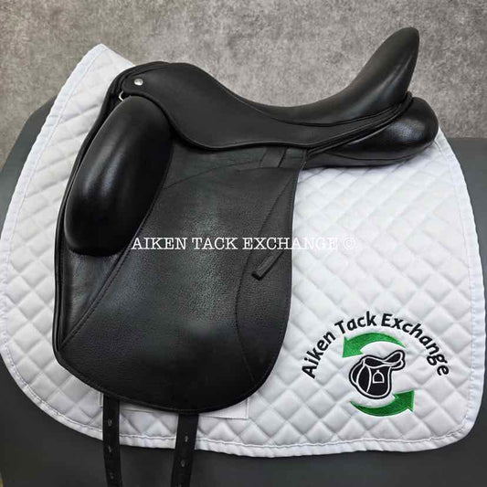 **SOLD** 2018 Custom Saddlery Icon Coda W Monoflap Dressage Saddle, 17.5" Seat, Adjustable Tree, Wool Flocked Panels
