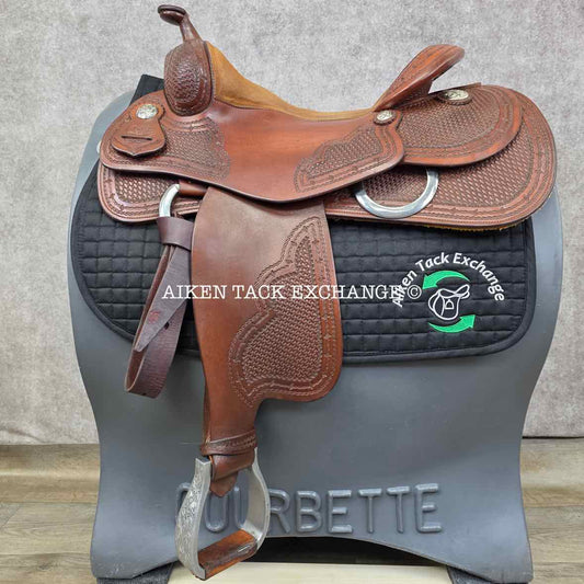 **SOLD** Jim Taylor Saddlery Xtreem Reining Western Saddle, 16" Seat, Shoulder Free Tree - Wide - Full QH Bars