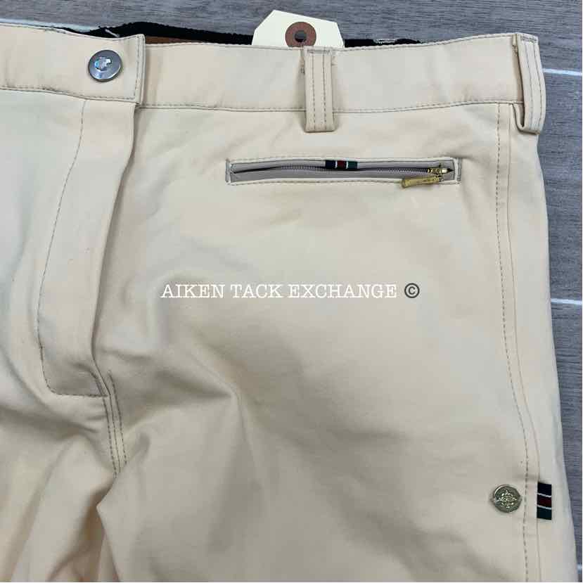 Espoir Equestrian Bamboo Silicone Grip Knee Patch Breeches, Size US 34 IT 48