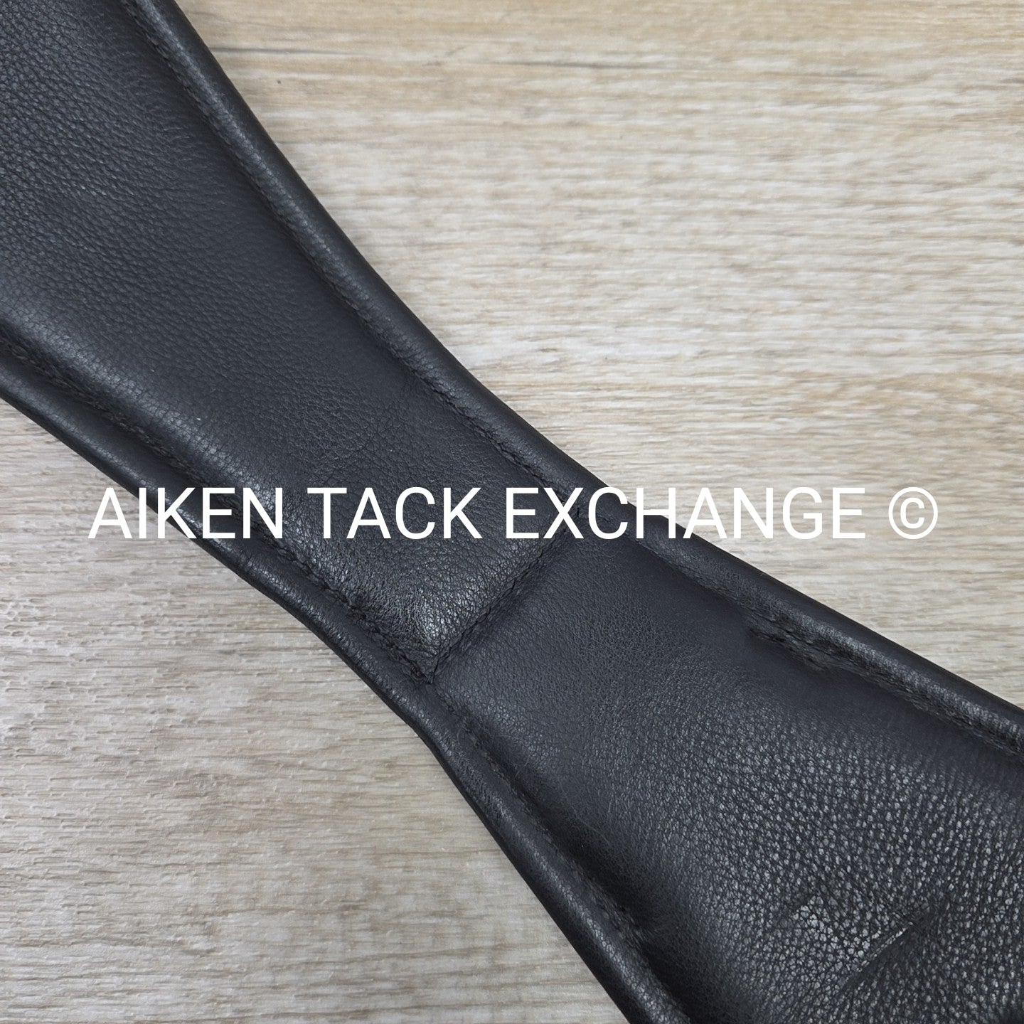 Padded Leather Contour Dressage Girth with Double End Elastic, Black, 30"