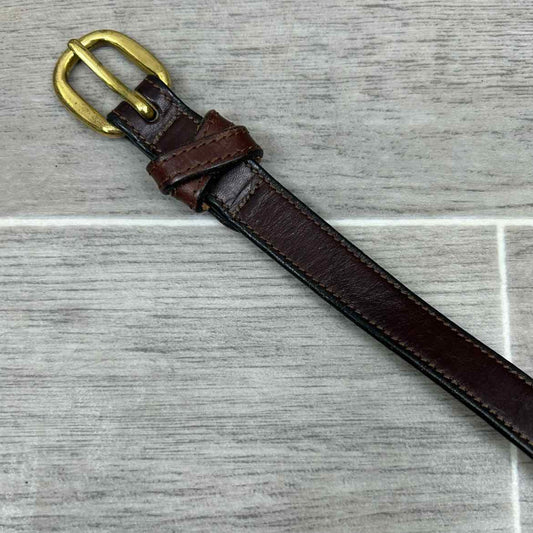 Tory Leather Flat Belt, Brown, 28