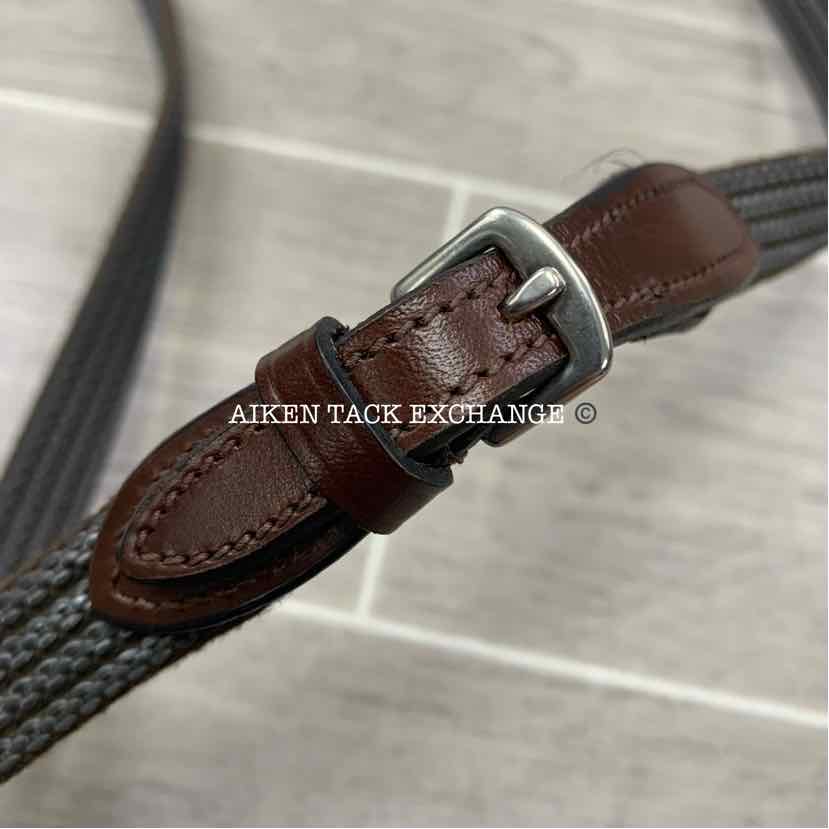 KL Select Tucson Bridle with Red Barn Special Grip Reins, Brown, Size Full