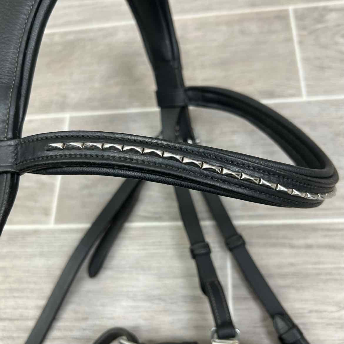 Acavallo Maesta Flash Bridle, No Reins, Black, Size Full