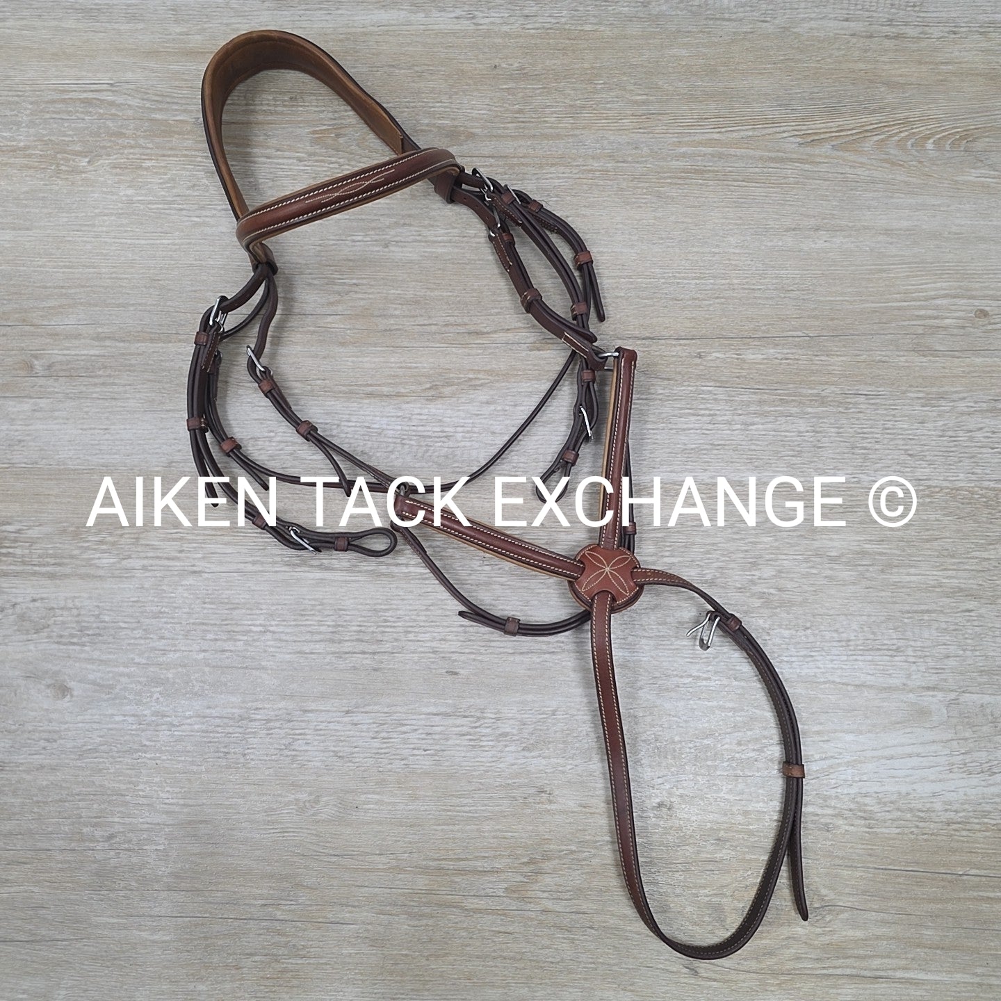 Antares Monocrown Figure 8 Bridle, No Reins, Brown, Oversize (3)
