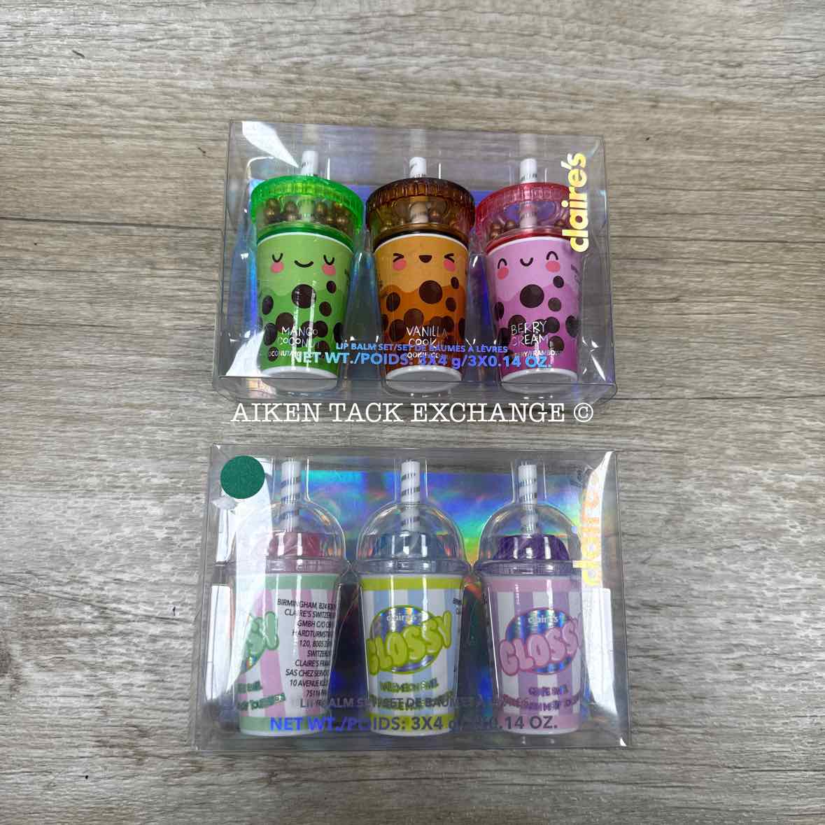 Claire's Lip Balm Sets (2) - 3 Count Per Each Set (6 Total)