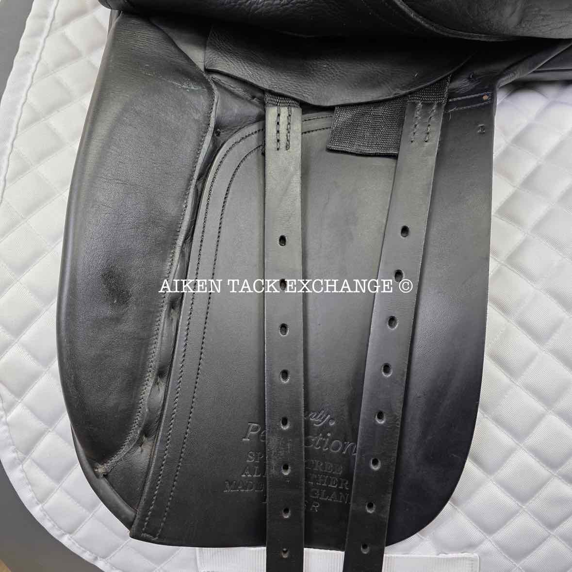 2008 County Perfection Dressage Saddle, 17" Seat, Medium Wide Tree, Wool Flocked Skid Row Panels