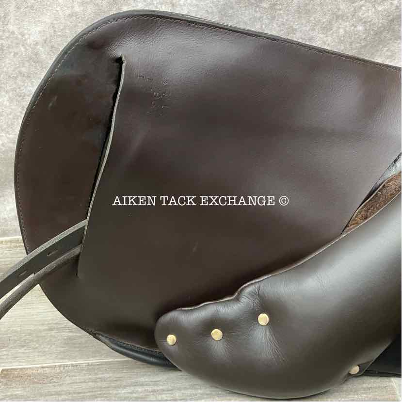 2014 Custom Saddlery Monte Carlo Monoflap Jump Saddle, 17" Seat, Forward Flap, Adjustable Tree, Wool Flocked Panels