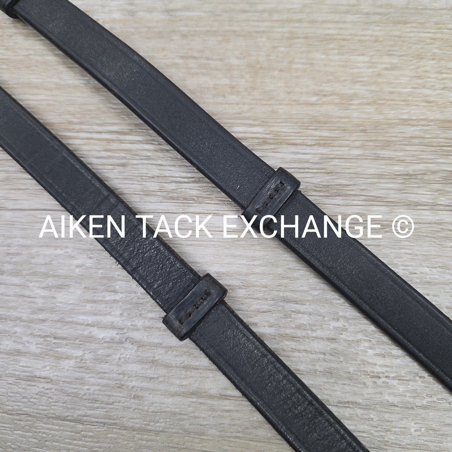Leather Reins with Hand Stops, Black, Size Full