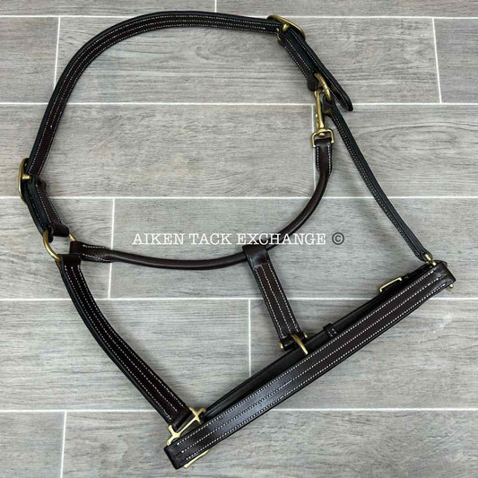 KL Select Black Oak Pine Leather Halter, Brown/Brown, Oversize