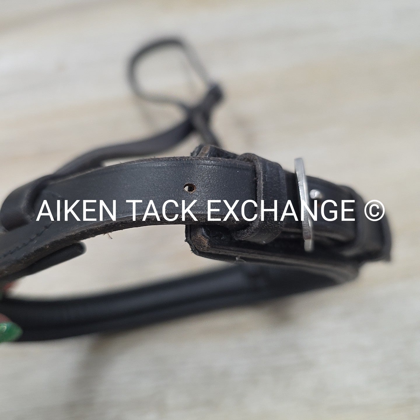 Tony Slatter Saddlery Noseband & Curb Rein, Black, Size Full