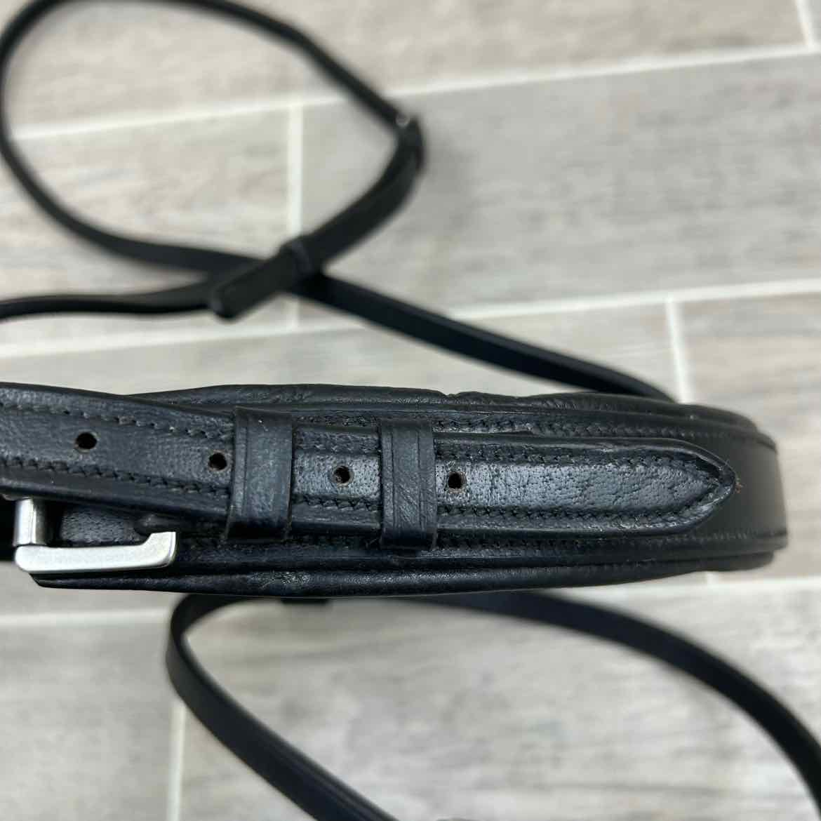 Padded Plain Rashed Flash Noseband, Black & Silver, Oversize